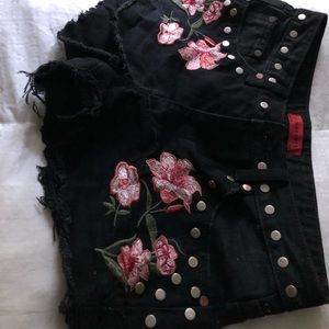 studded shorts high rise